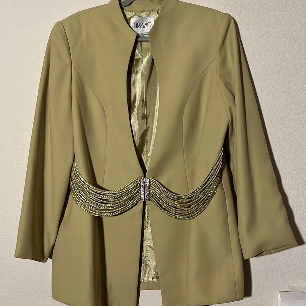 Carissimo Green 3 piece skirt suit